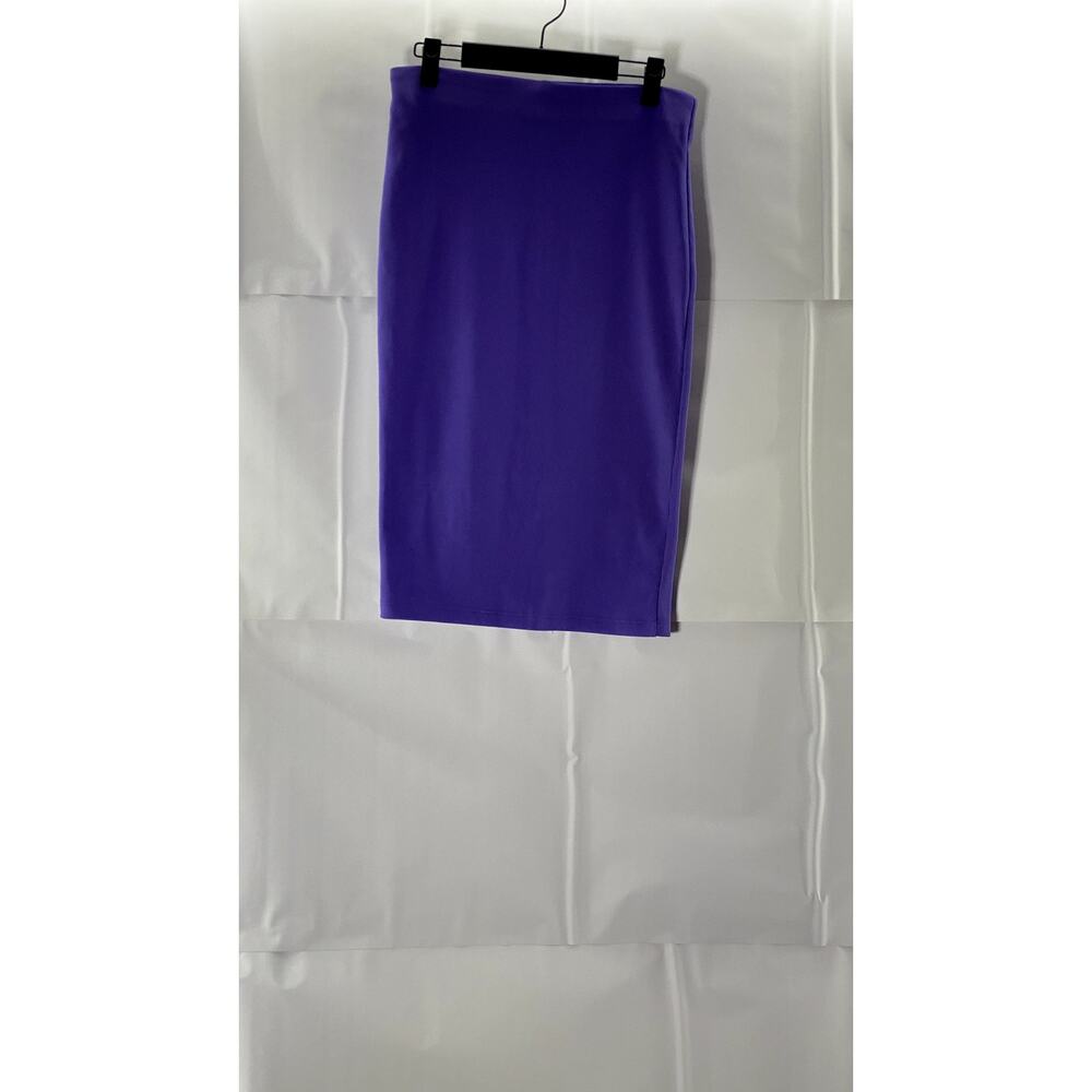 BUSSEM Women's Purple Ribbed Knit Pull-On Straight-Pencil Skirt SZ 38(USM)
